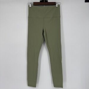 NWOT Athleta Elation Rib Tight Leggings Womens Medium Green High Waist Stretch